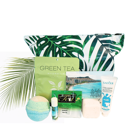 Green Tea Mask Care Package Gift Ideas Hawaiian Theme for Women