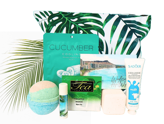 Cucumber Mask Skin Care Package Gift Ideas Hawaiian Theme for Women